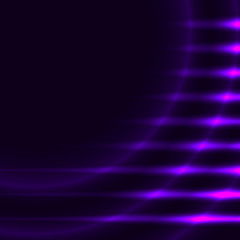 Abstract violet lights vector background with copy space.