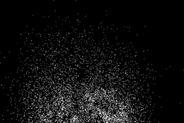 Falling snow on the black background. Magic night sky with stars pattern. Christmas Holiday mood background. New Year weather background.