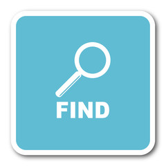 find blue square internet flat design icon