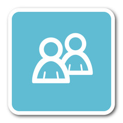 forum blue square internet flat design icon