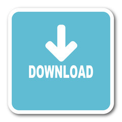 download blue square internet flat design icon