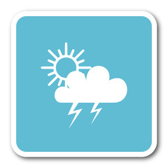 storm blue square internet flat design icon