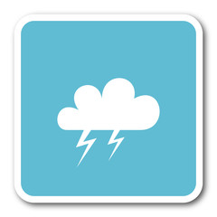 storm blue square internet flat design icon