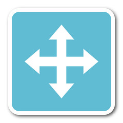 arrow blue square internet flat design icon