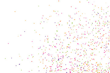 Colorful celebration confetti isolated on white, background.