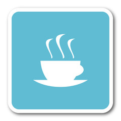 espresso blue square internet flat design icon