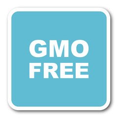 gmo free blue square internet flat design icon