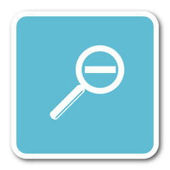 lens blue square internet flat design icon