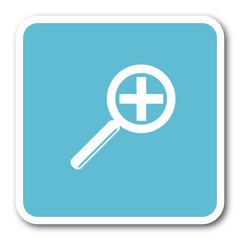 lens blue square internet flat design icon
