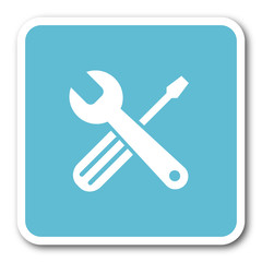 tool blue square internet flat design icon