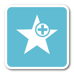 Fototapeta premium star blue square internet flat design icon