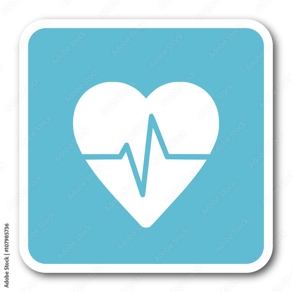 Aufkleber pulse blue square internet flat design icon