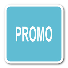 promo blue square internet flat design icon