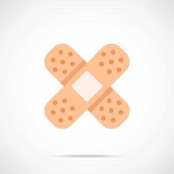 Vector adhesive bandage icon. Modern flat design vector illustration
