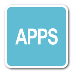 apps blue square internet flat design icon