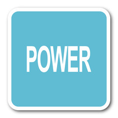 power blue square internet flat design icon