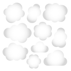 Clouds set. Vector illustration isolated on white background