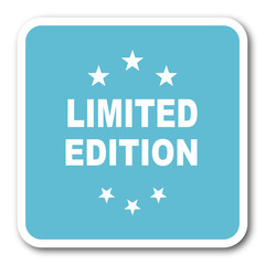 limited edition blue square internet flat design icon