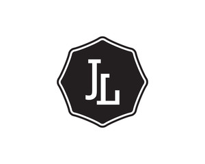 JL retro initial monogram letter logo. vintage label typography.