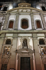 Night photo of Jesuit Church in Luzern, Canton of Lucerne, Switzerland