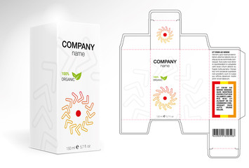 Box design, die-stamping. Vector template