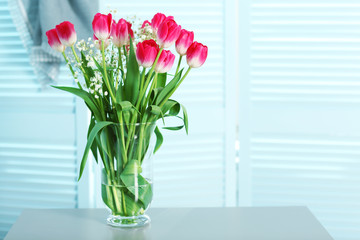 A bouquet of fresh tulips.
