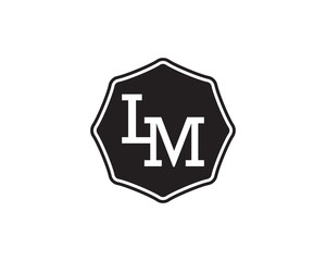 LM retro initial monogram letter logo. vintage label typography.