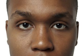 face of black guy close up