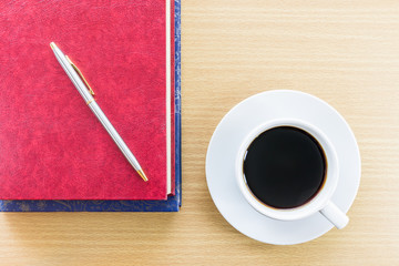 Coffee on a wood table