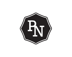 PN retro initial monogram letter logo. vintage label typography.