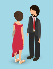 Isometric people graphic design, vector illustration