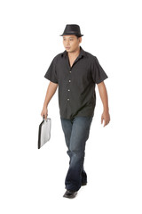Fototapeta premium asian man holding bag