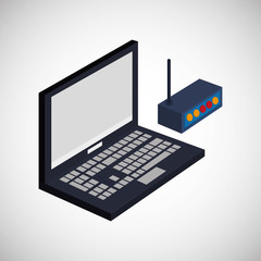 Icon of isometric laptop design, vector illustration