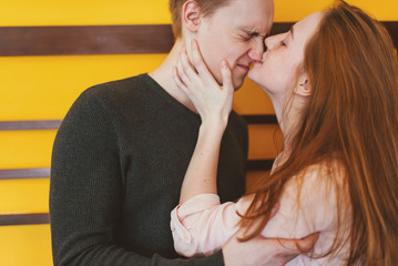 Fototapeta premium Young couple hugging