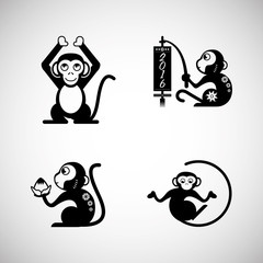 Icon of the year of the monkey design, vector illustration