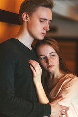 Young couple hugging