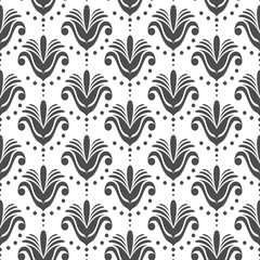 Grey Ornaments Seamless Pattern