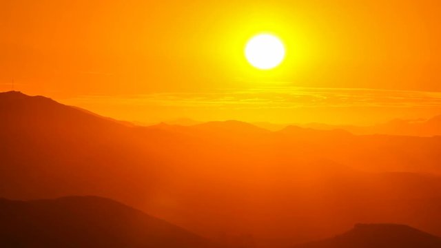 Ventura County orange sunset time lapse with zoom near Los Angeles, California.