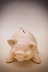 Kids Pink Piggy Bank Looking Forward