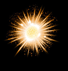 Fototapeta premium Gold grand explosion planet