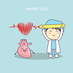 heart with doctor,health life