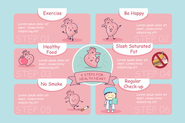6 steps for health heart
