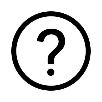Question inside circle or frequently asked questions line art icon for apps and websites
