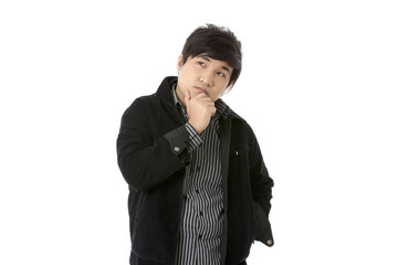 guy gesturing thinking pose