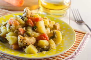 stew with potatoes and vegetables