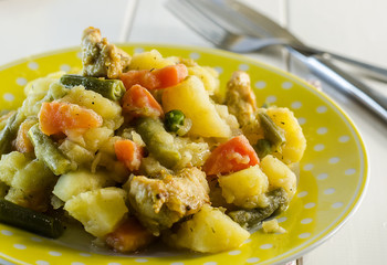 stew with potatoes and vegetables