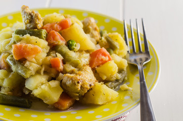 stew with potatoes and vegetables