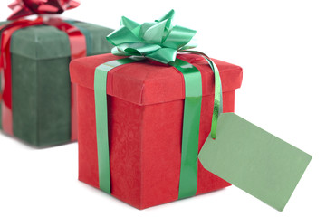 gift box with empty placard.