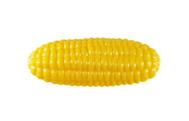 Children's toy a plastic, corn isolated on white