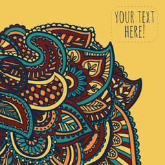 Decorative element border. Abstract invitation card. Template wave design for card.